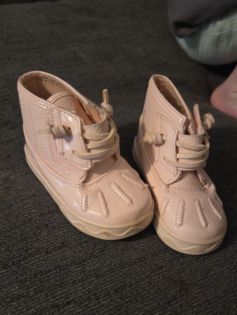 Sperry Toddler Patent Pink High-Top Walker Shoes Sz4